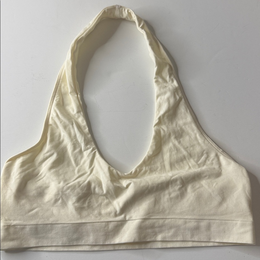 Free People Essential U Neck Halter Neck Bra Cream Size Medium / Large - Picture 4 of 8